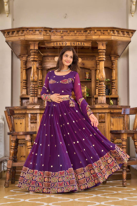 Heavy Sequence and Thread Embroidery Work Lehenga Choli With Dupatta