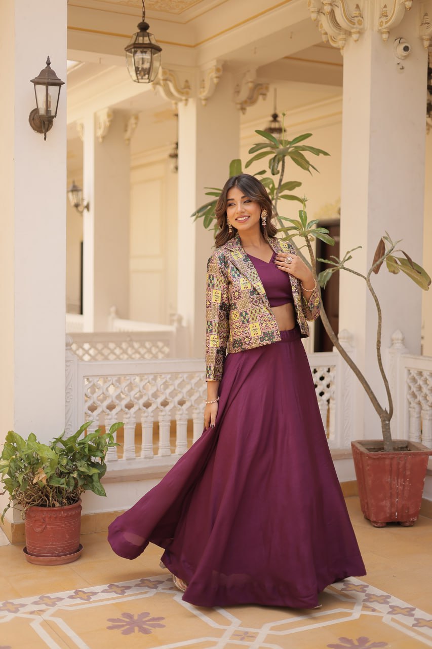 Premium Readymade Lehenga Choli WIth Jacket Set