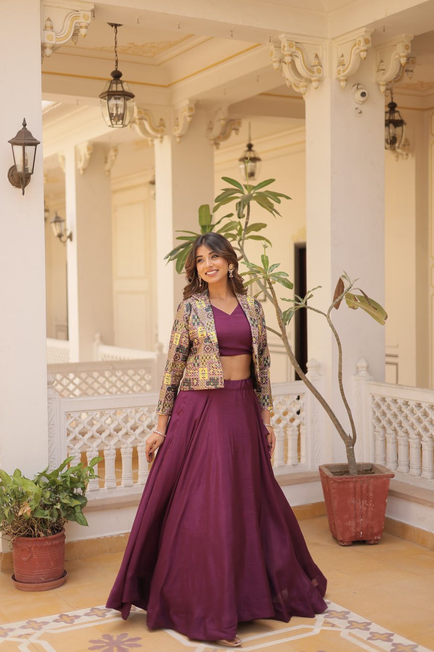 Premium Readymade Lehenga Choli WIth Jacket Set