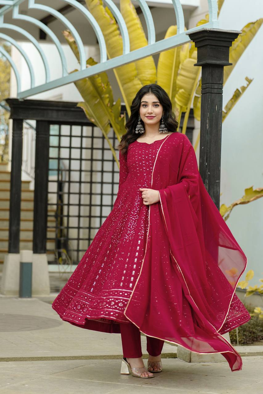 Premium Readymade Kali-Cut Anarkali Gown Suit Set