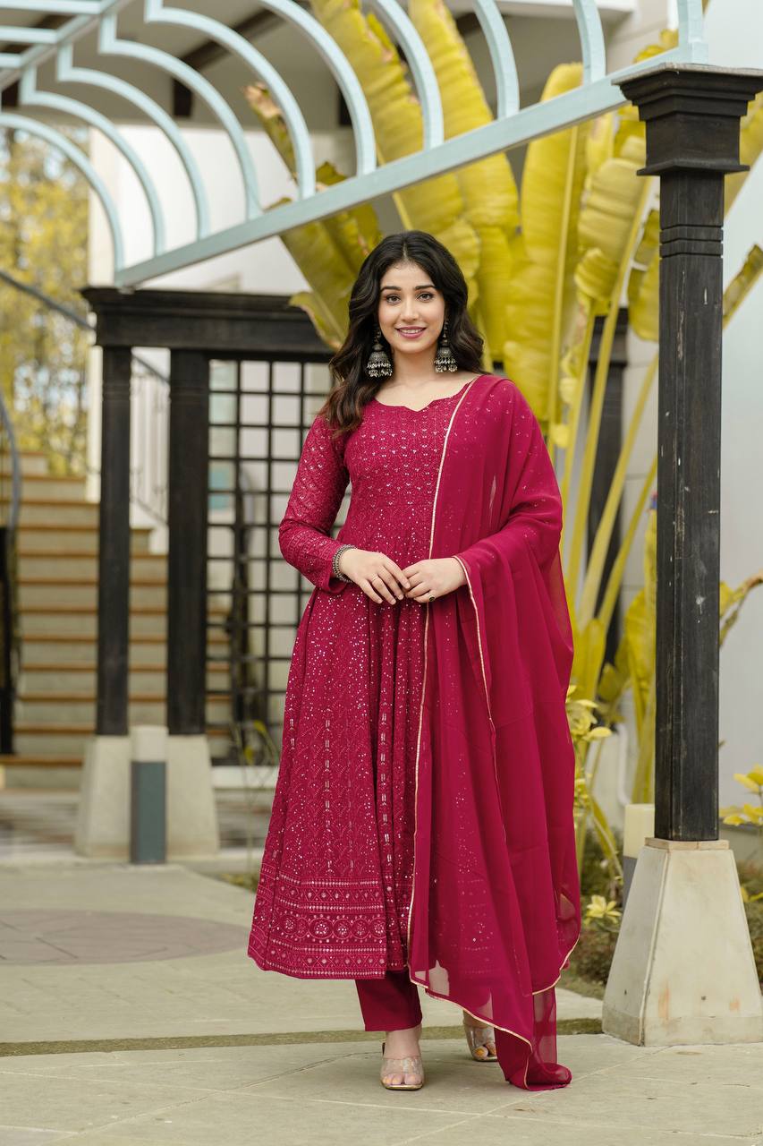 Premium Readymade Kali-Cut Anarkali Gown Suit Set