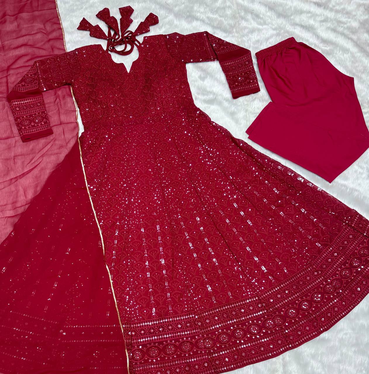 Premium Readymade Kali-Cut Anarkali Gown Suit Set