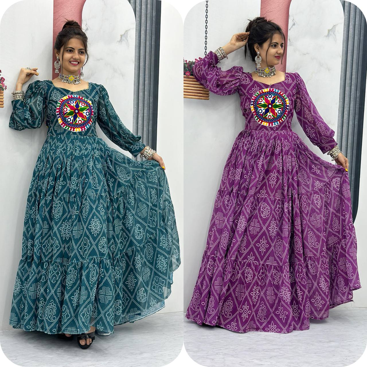 Navratri Special Gamthi Work Gown