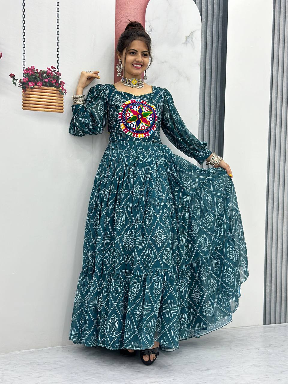 Navratri Special Gamthi Work Gown