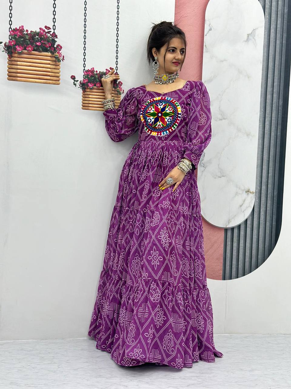 Navratri Special Gamthi Work Gown