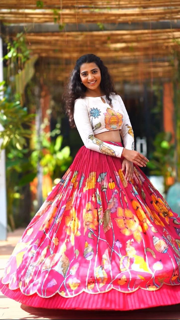 Kalamkari Print Ready-to-Wear Lehenga Choli Set