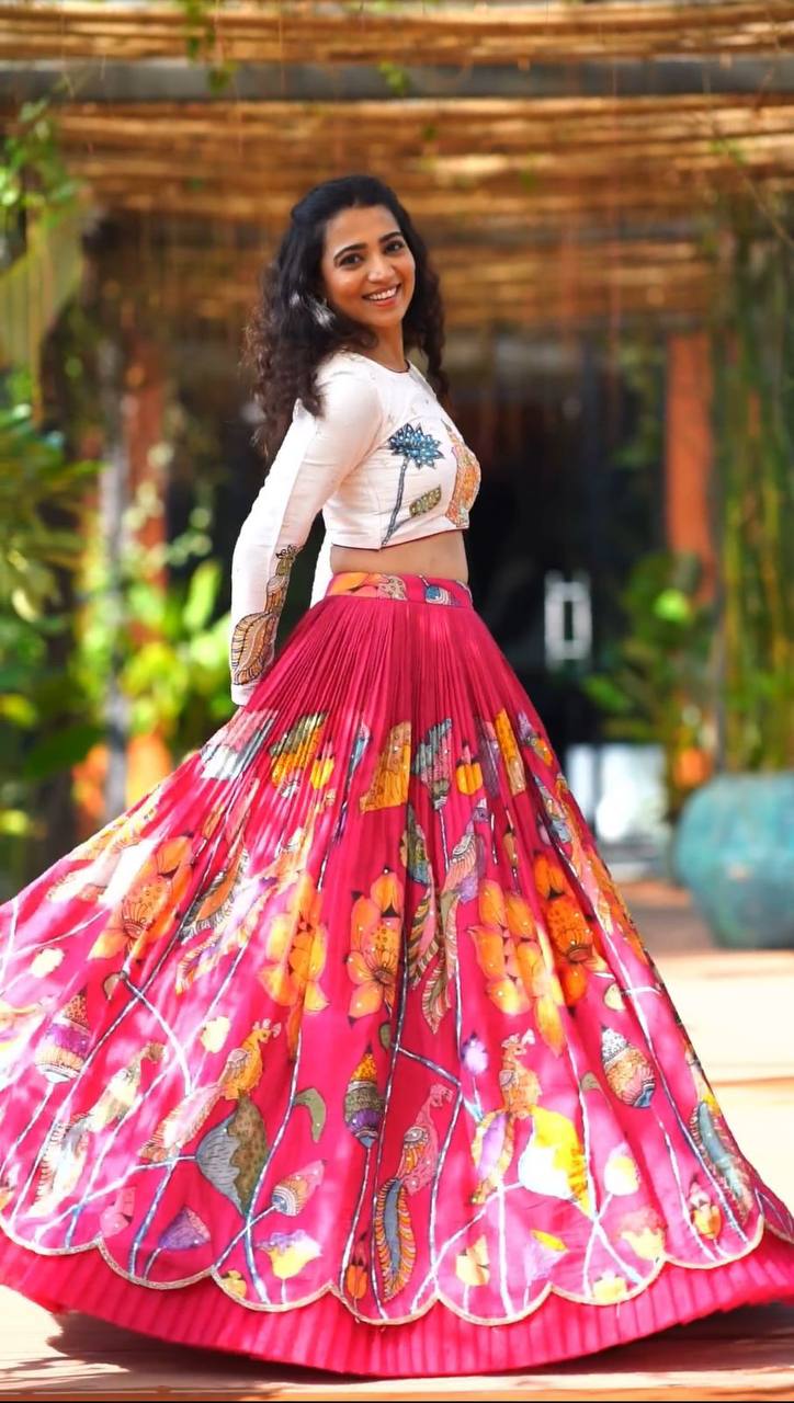 Kalamkari Print Ready-to-Wear Lehenga Choli Set