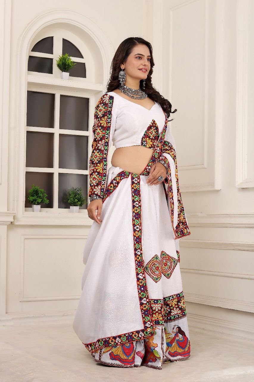 NEW HEAVY KACHHI Traditional Embroidered Work LEHANGA CHOLI SET