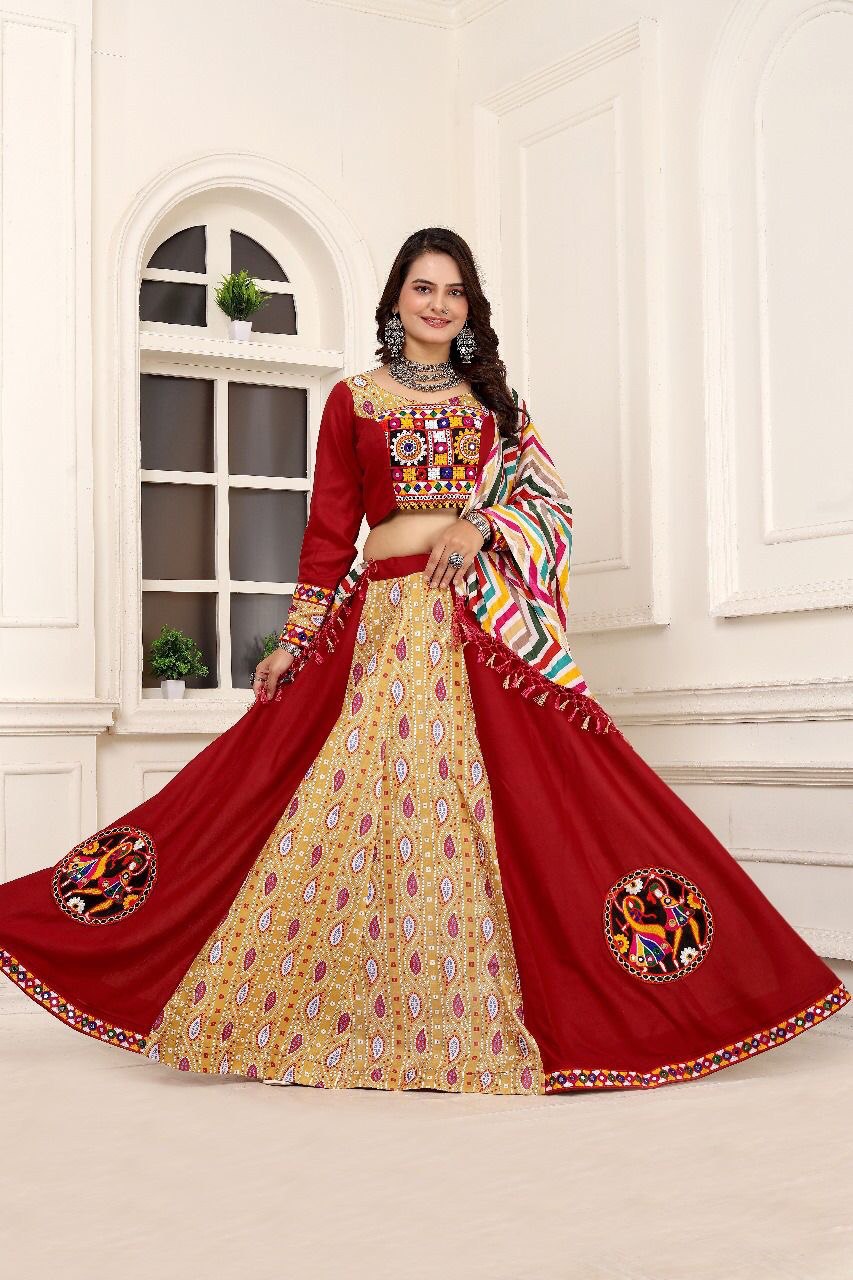 Heavy Ready-to-Wear Navratri Rayon Lehenga Choli Set