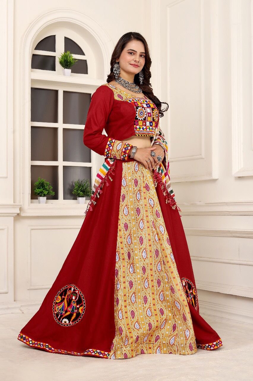 Heavy Ready-to-Wear Navratri Rayon Lehenga Choli Set