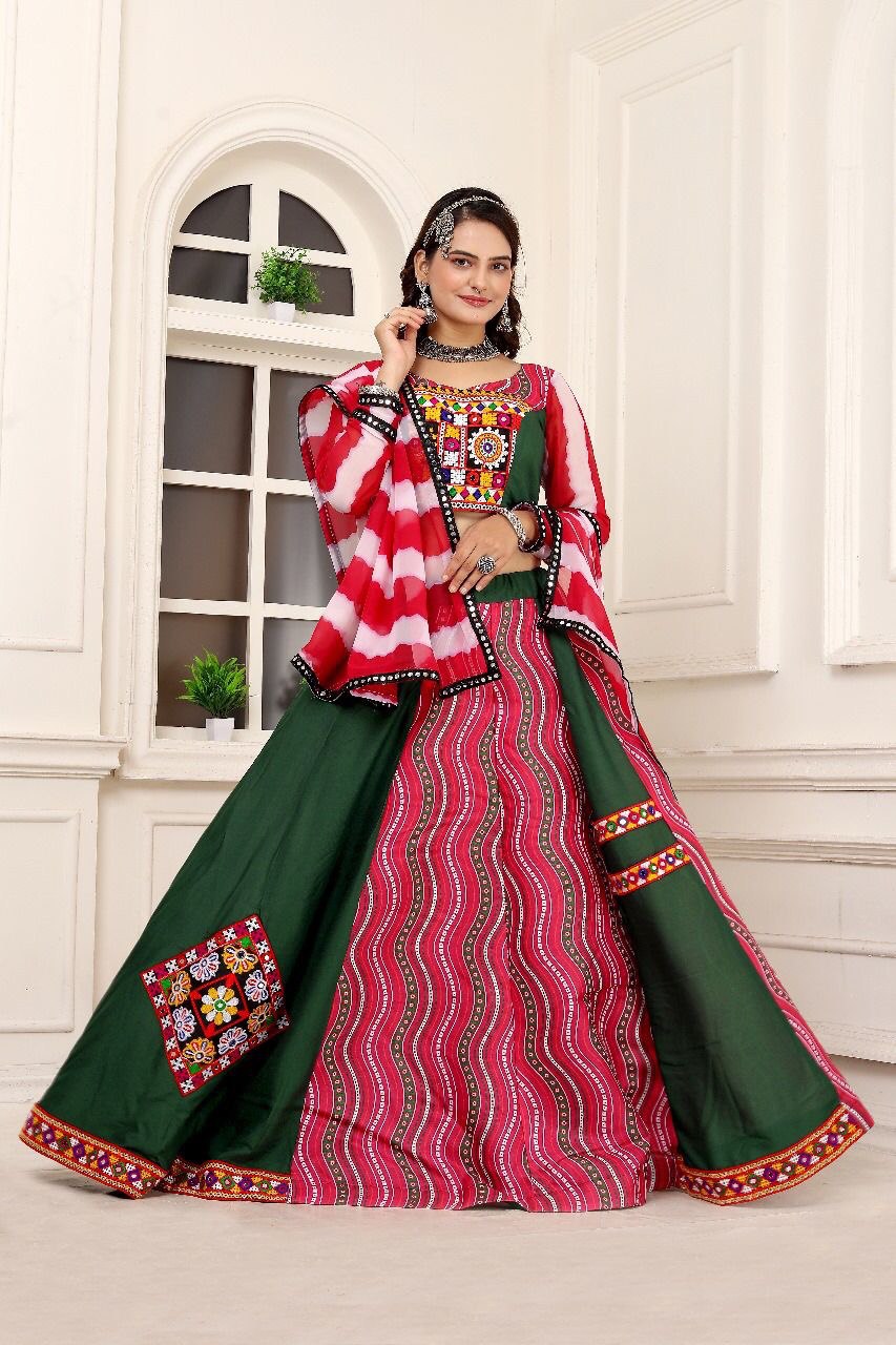 Traditional  Ready To Wear Cotton Lehenga Choli Set