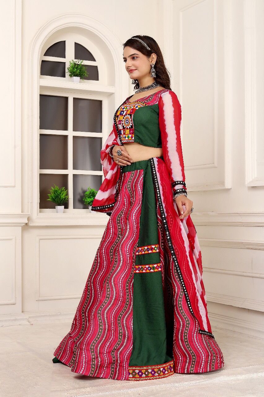 Traditional  Ready To Wear Cotton Lehenga Choli Set