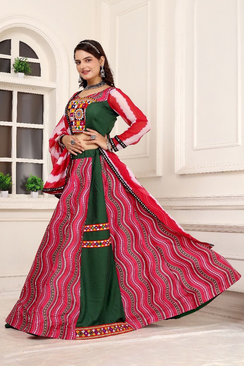 Traditional  Ready To Wear Cotton Lehenga Choli Set