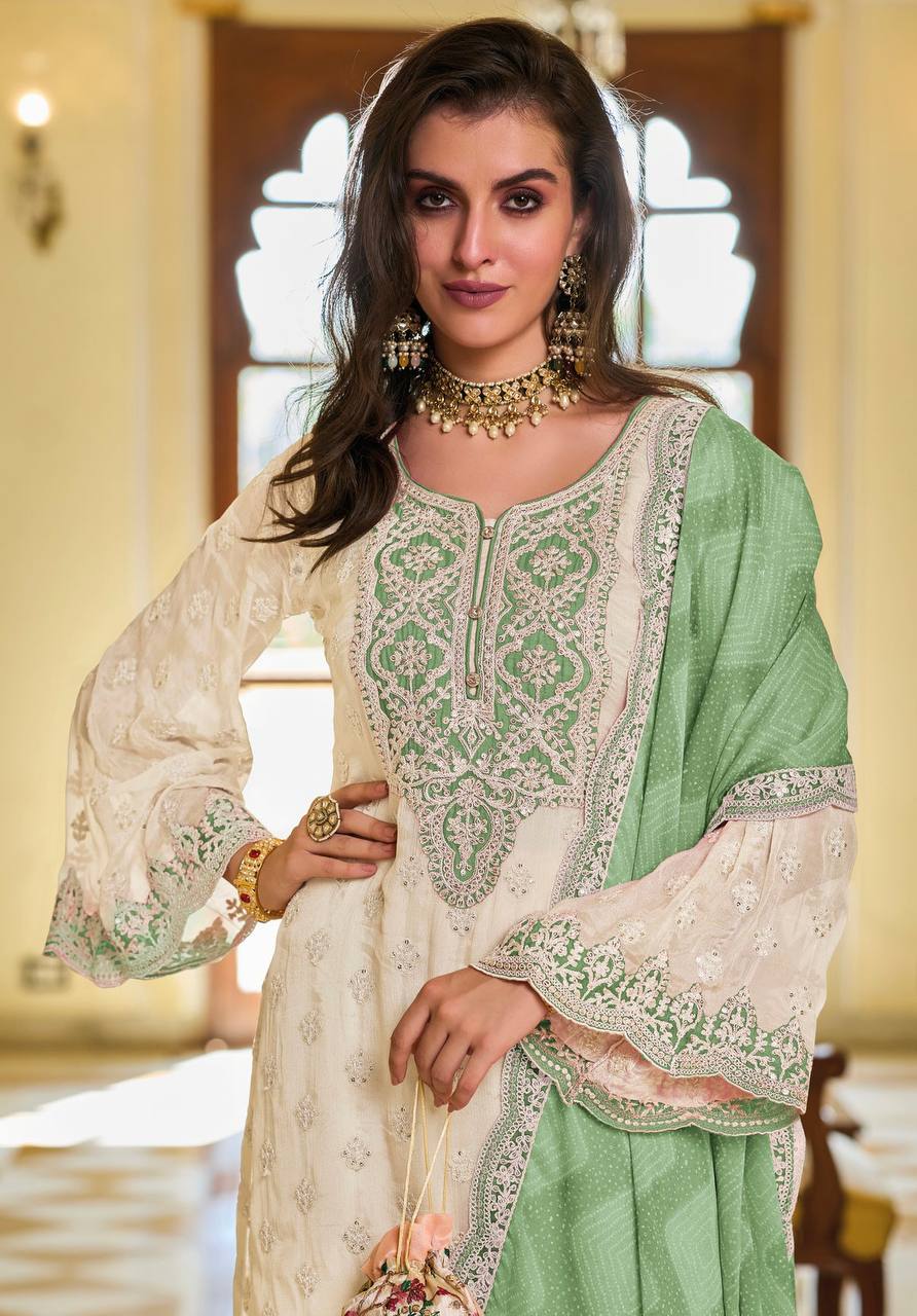 New Designer Heavy Faux Georgette Pakistani Kurta Suit Set