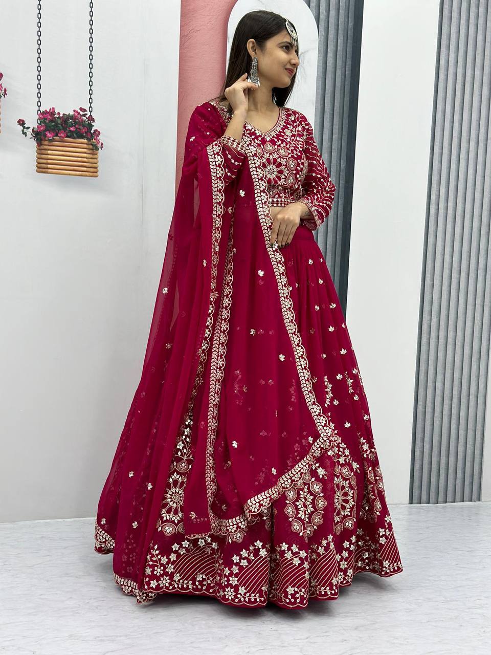 Embroidery & Sequence Work Heavy Fox Georgette Lehenga Choli Set