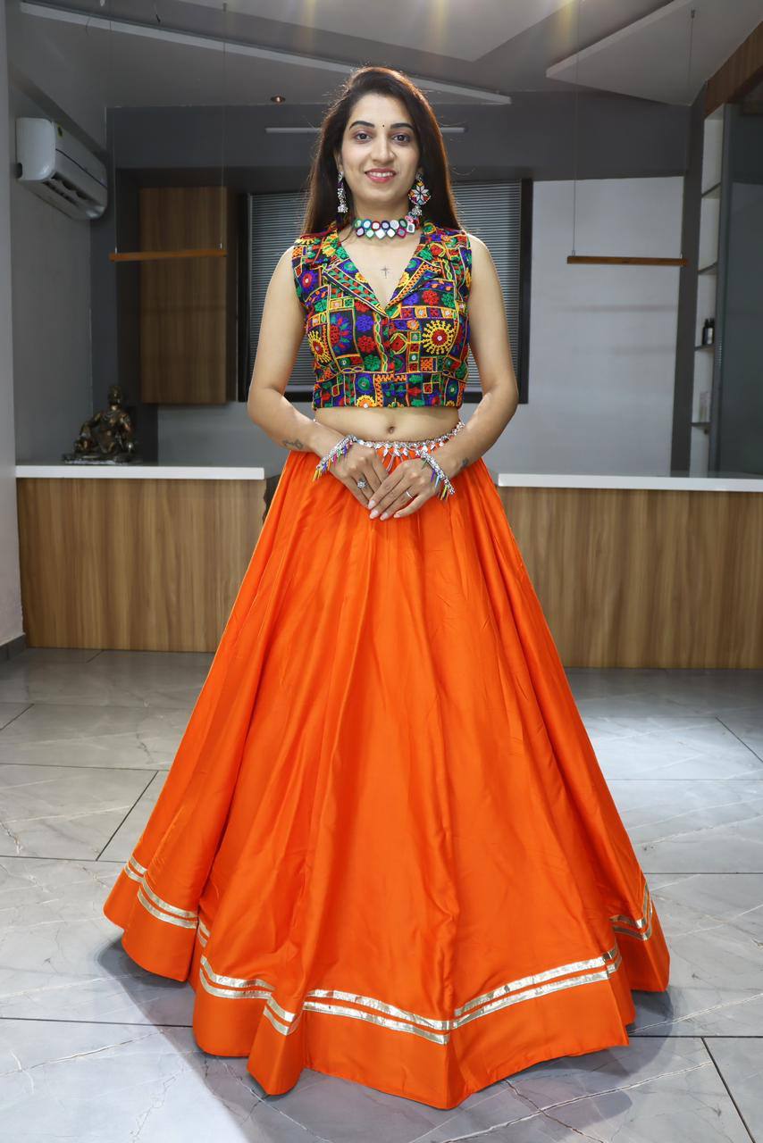 Ethnic Women Pure Rayon Cotton Navratri Wear Lehenga Choli Set