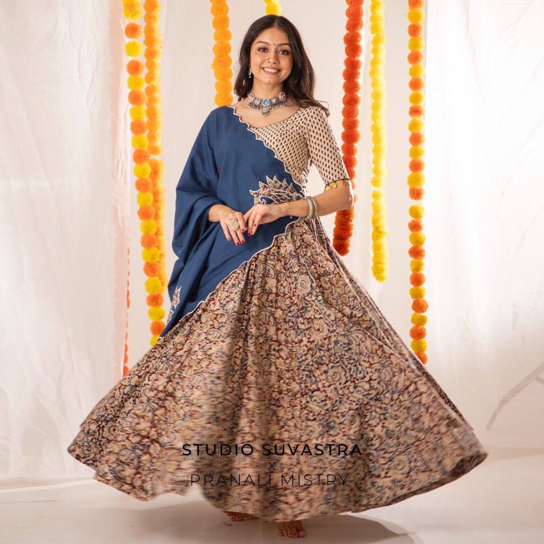 Navratri Special  Real Mirror Work  Semi-stitched Rayon Lehenga Choli with Printed Dupatta