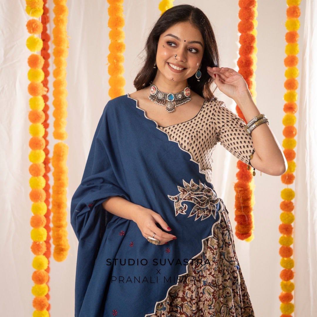 Navratri Special  Real Mirror Work  Semi-stitched Rayon Lehenga Choli with Printed Dupatta