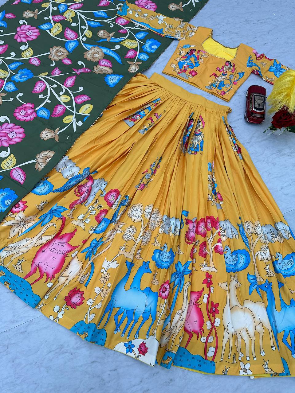 Festival Special Kalamkari Lehenga Choli Set