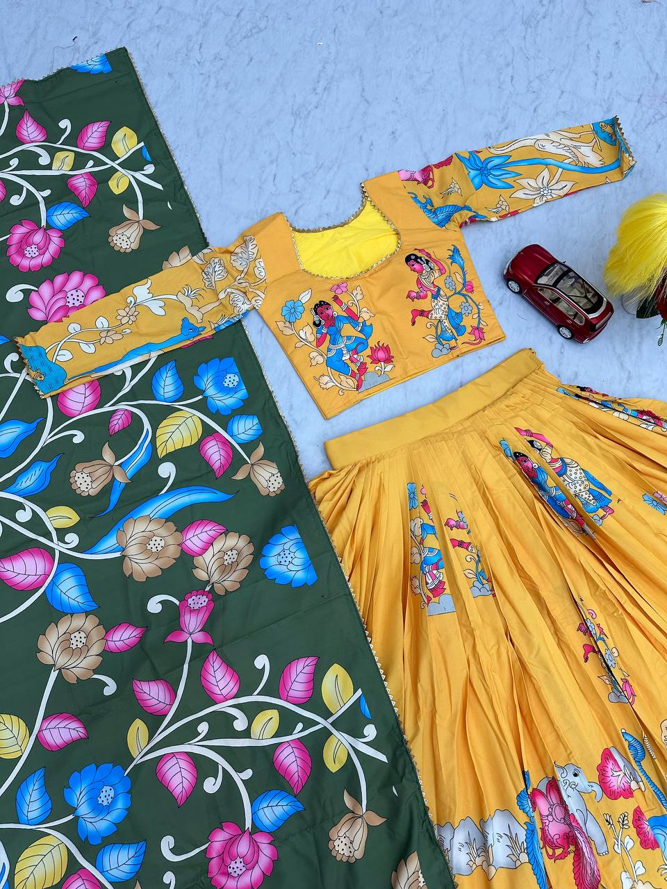 Festival Special Kalamkari Lehenga Choli Set