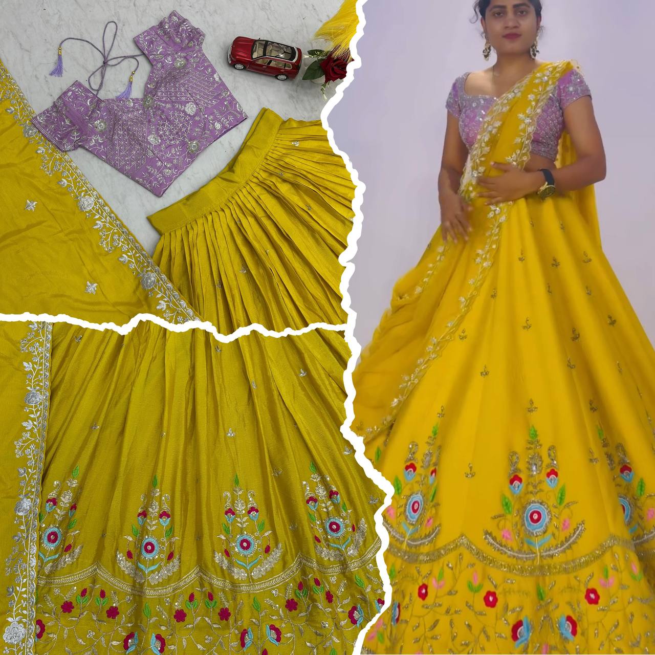 Heavy Embroidery Sequins Work Festival Special Chinon Lehenga Choli Set