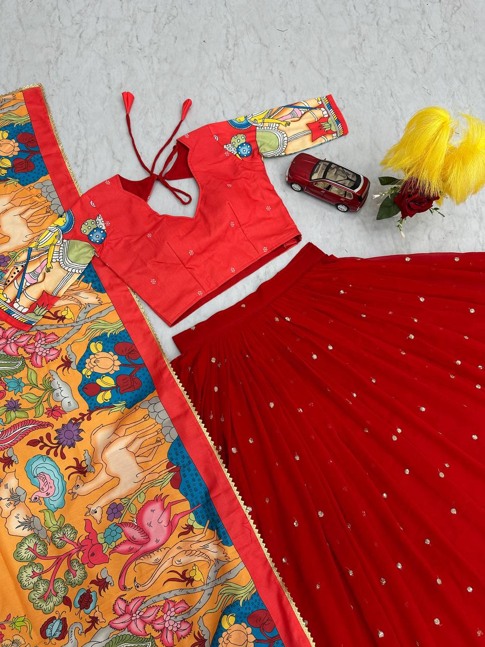 Premium Kalamkari Print Lehenga Choli Set