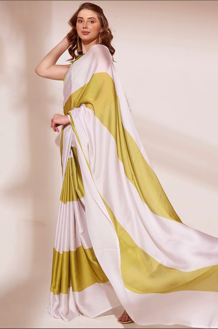 Luxurious Digital Printed Japan Satin Silk Saree with Blouse