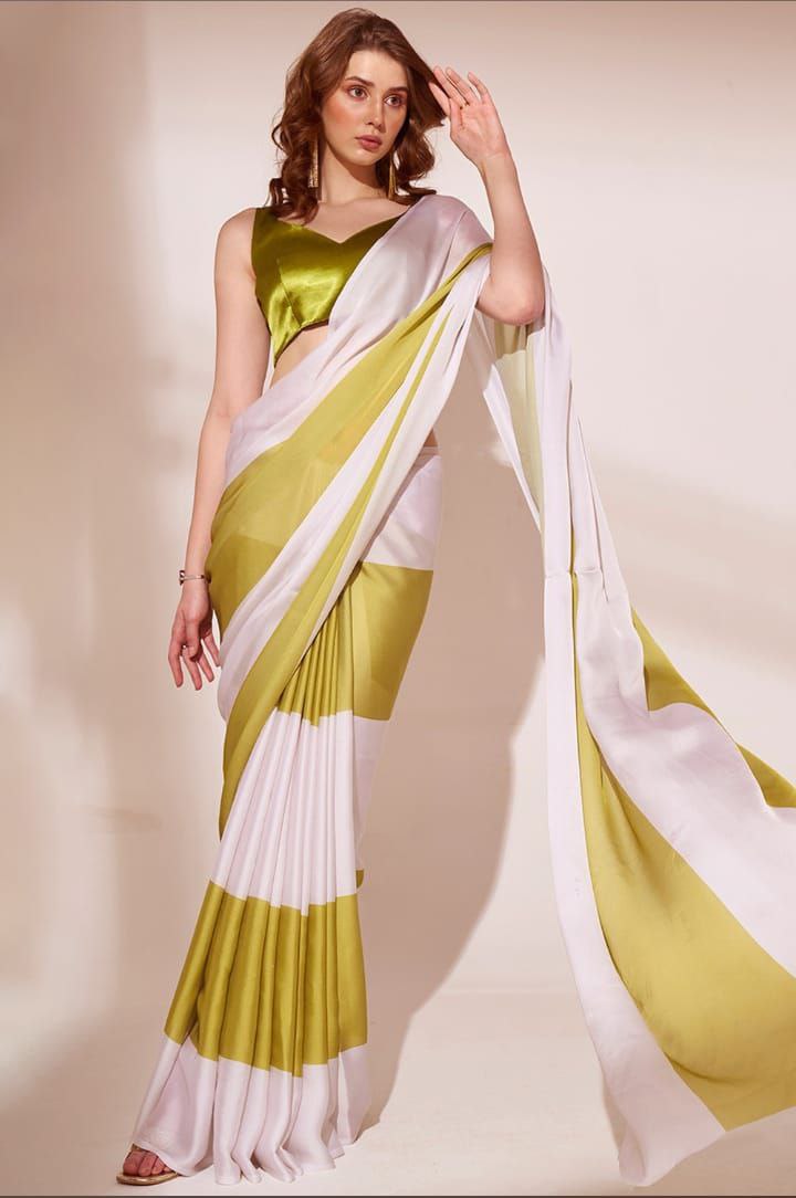 Luxurious Digital Printed Japan Satin Silk Saree with Blouse