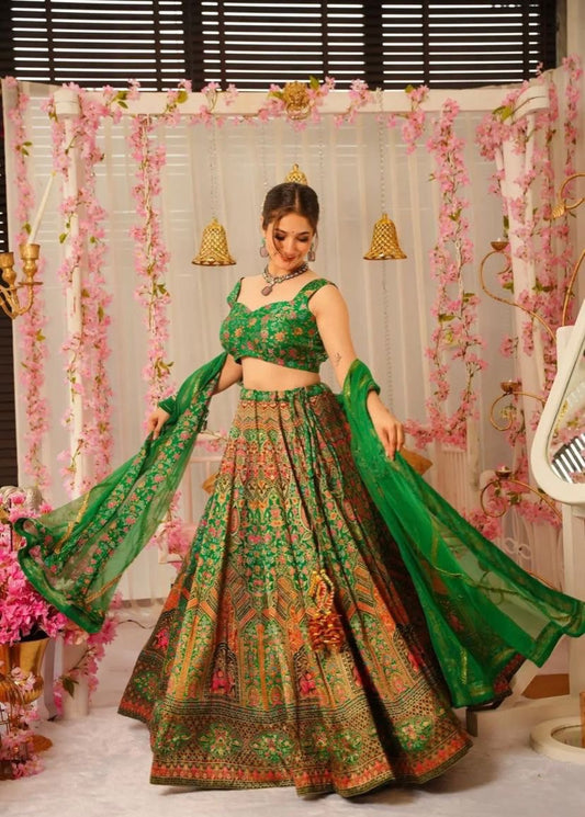 Jimmy Organza Silk Digital Printed Lehenga Choli Set with Dupatta