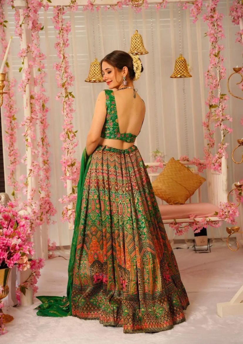 Jimmy Organza Silk Digital Printed Lehenga Choli Set with Dupatta