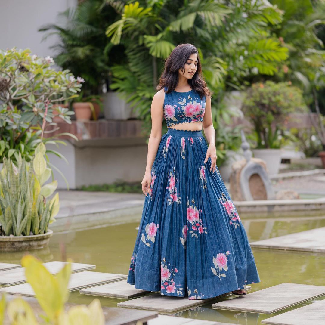 Floral Printed Pure Soft Silk Lehenga Choli