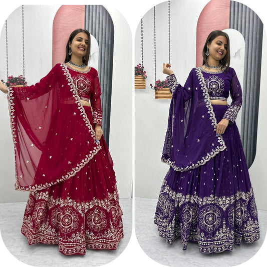 Elegant Embroidered Heavy Sequence Work Lehenga Choli