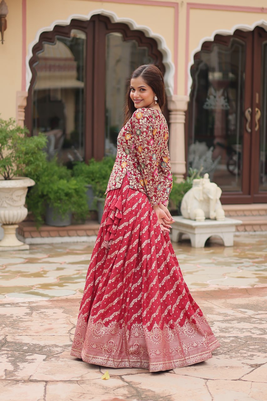 Premium Designer Sequins Embroidered Readymade Lehenga Co-ord Set