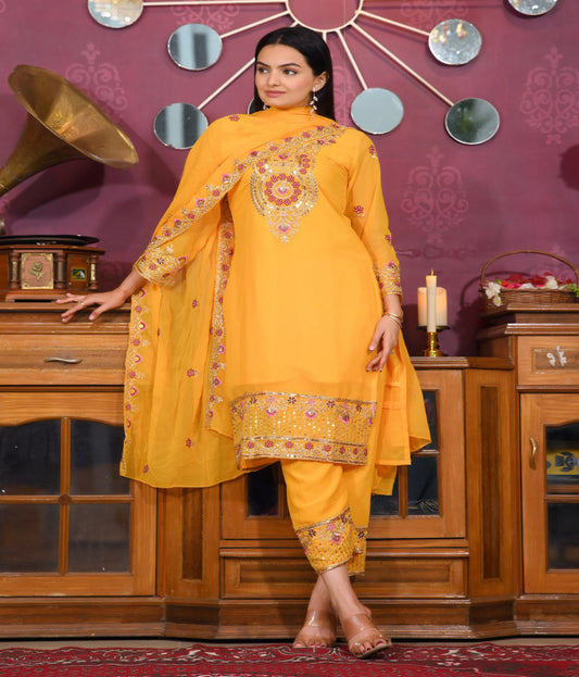 Elegant Fox Georgette Kurta Set with Dupatta