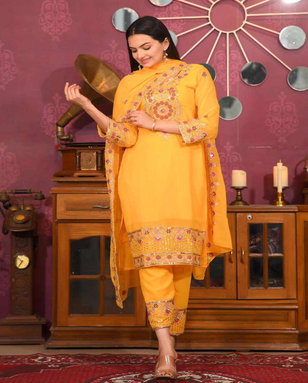 Elegant Fox Georgette Kurta Set with Dupatta