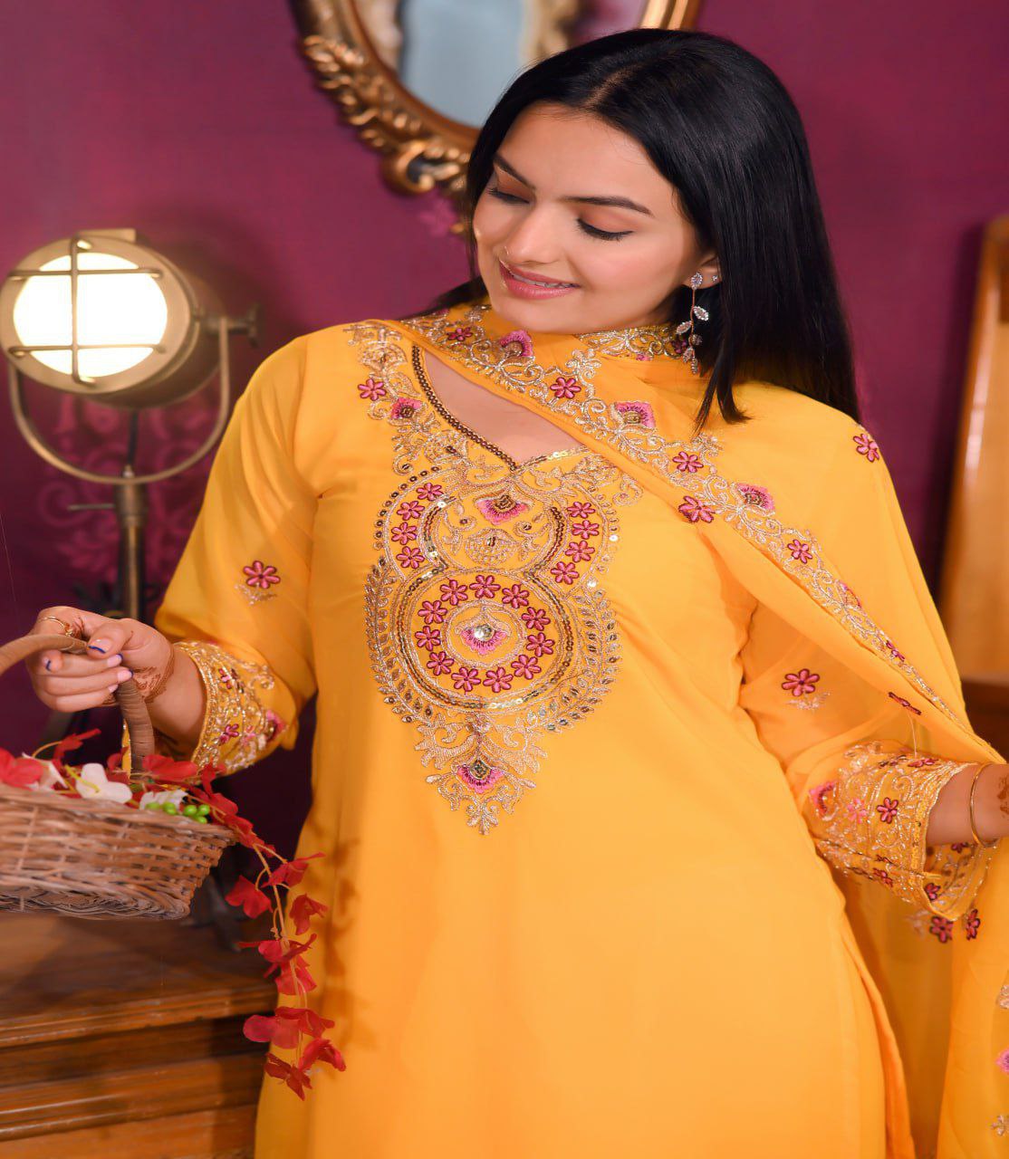 Elegant Fox Georgette Kurta Set with Dupatta