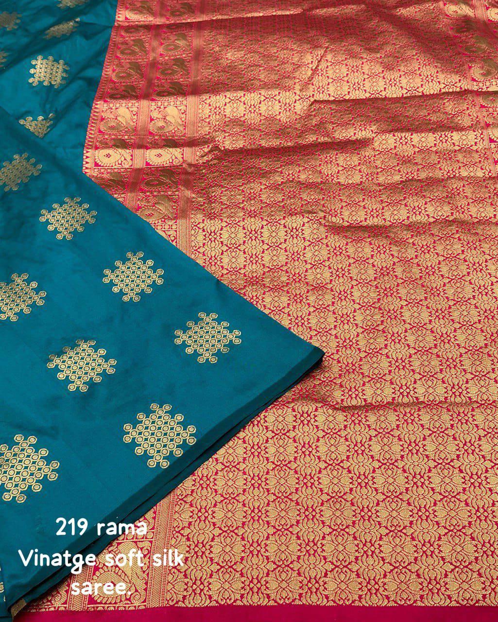 Vintage Style Borderless Zari Work Soft Silk Woven Saree with Blouse