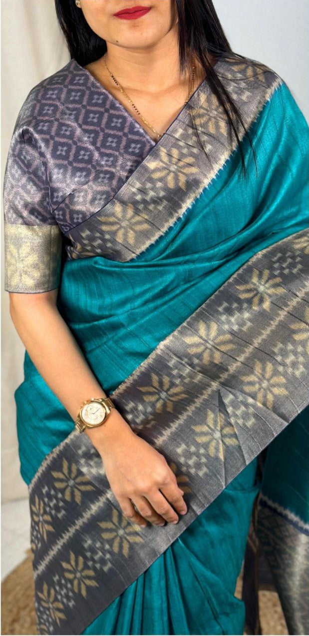 Elegant Kanjivaram Digital Print Saree with Silk Border & Unstitched Blouse