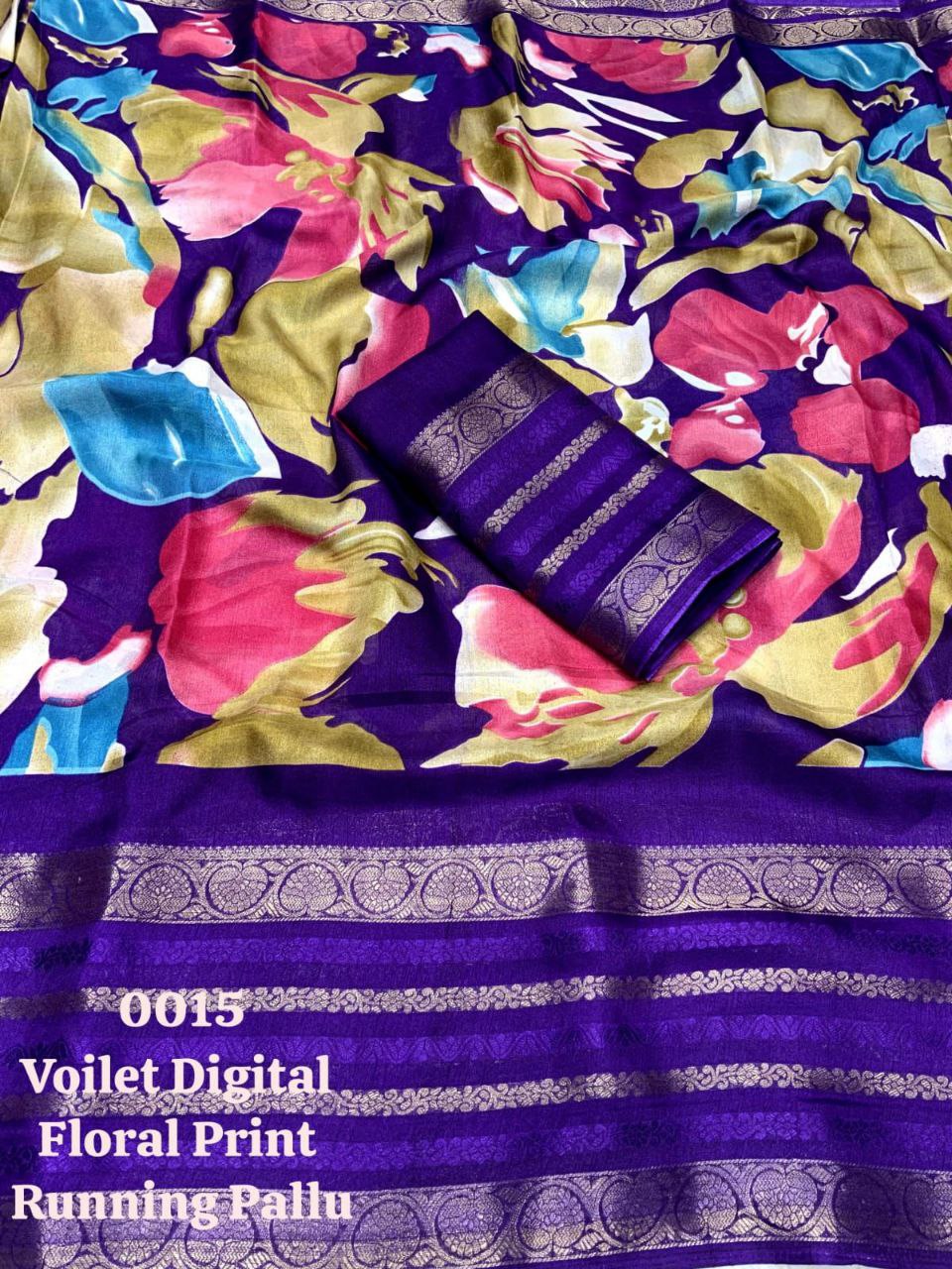 Pure and Soft Dola Silk Saree with Heavy Jacquard Border & Kalamkari Print