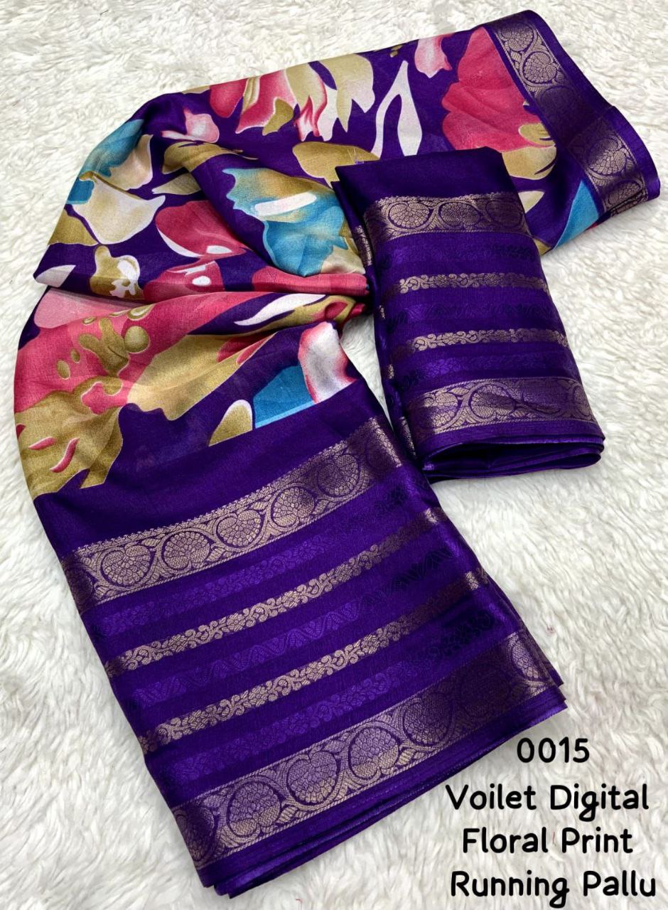 Pure and Soft Dola Silk Saree with Heavy Jacquard Border & Kalamkari Print