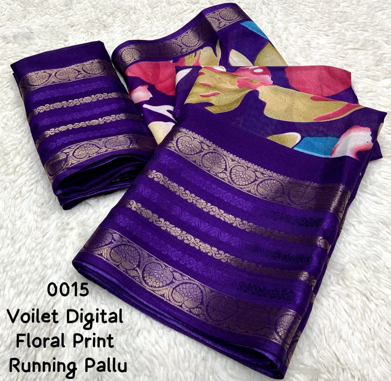 Pure and Soft Dola Silk Saree with Heavy Jacquard Border & Kalamkari Print