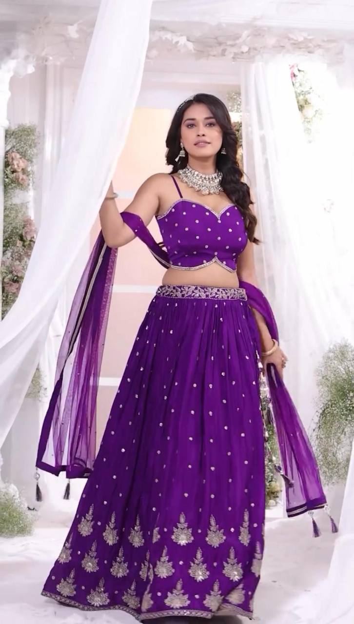 New Designer Wedding Wear Crop Top Embroidery Work Lehenga Choli with Jacket