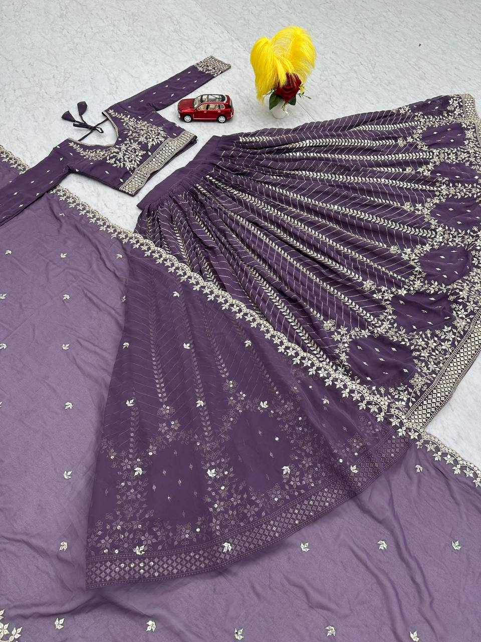 Elegant Embroidered Sequins Work  Lehenga Choli Set