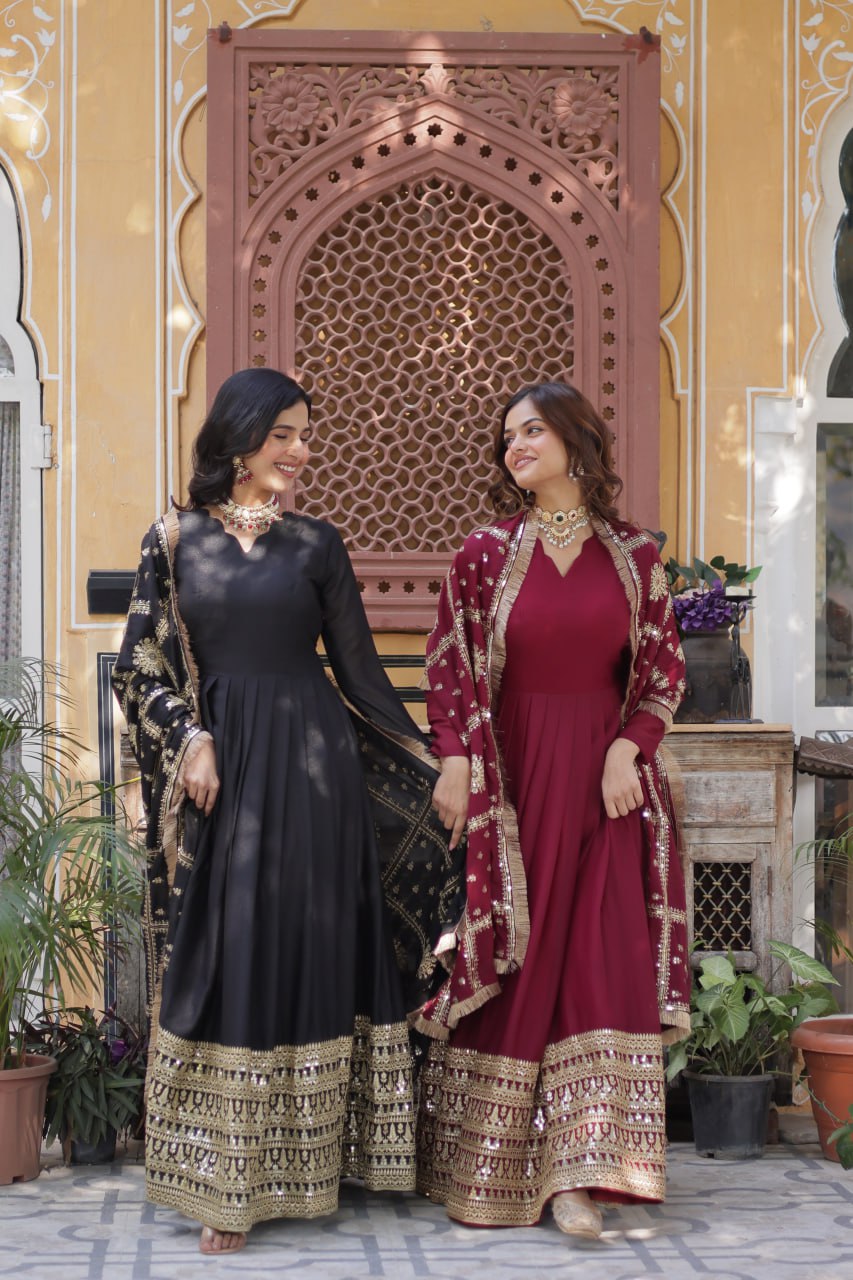 Premium Designer Ready-to-Wear Gown with Dupatta