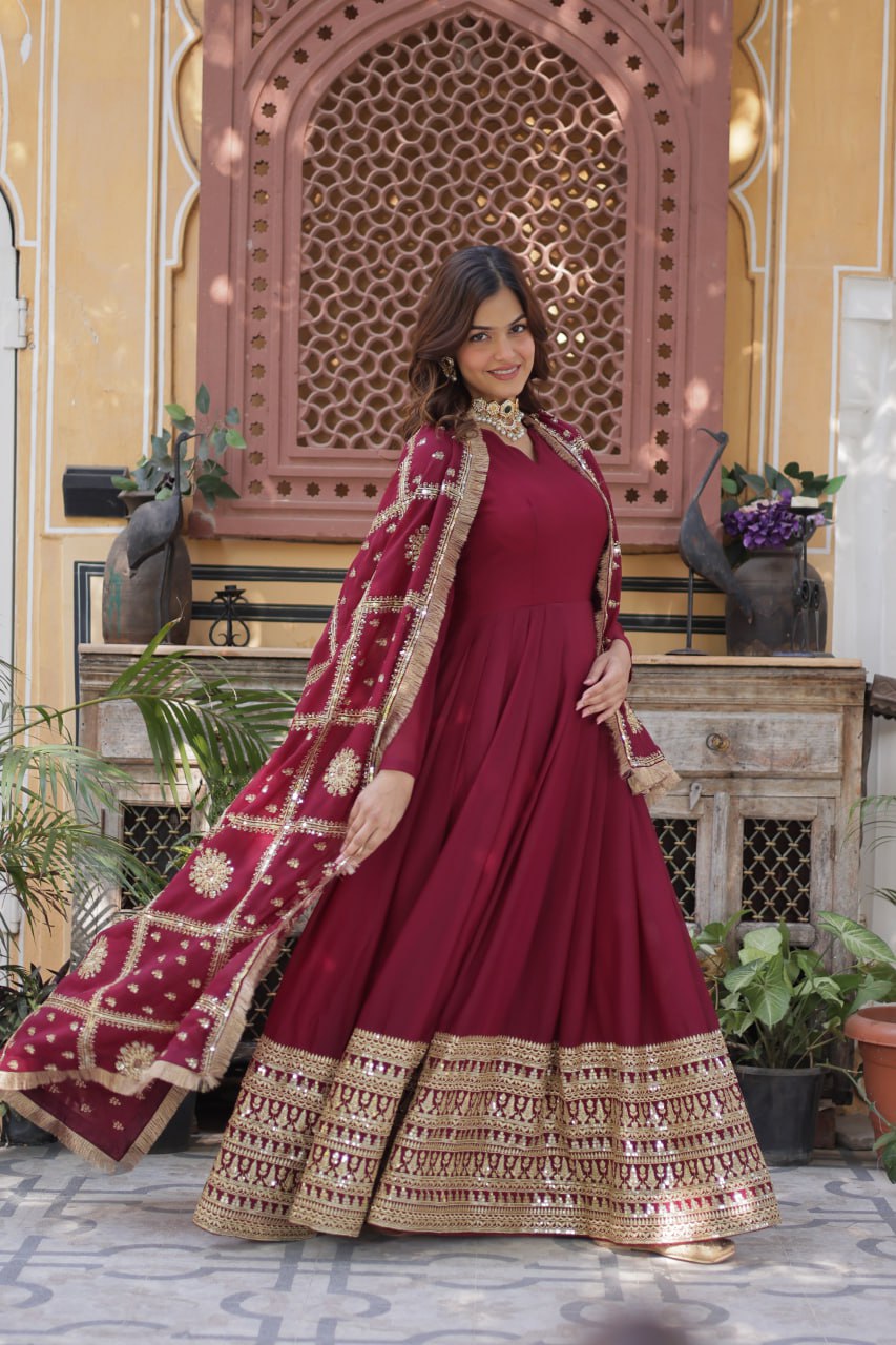 Premium Designer Ready-to-Wear Gown with Dupatta