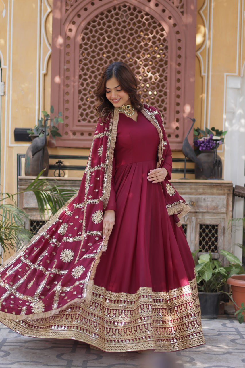 Premium Designer Ready-to-Wear Gown with Dupatta