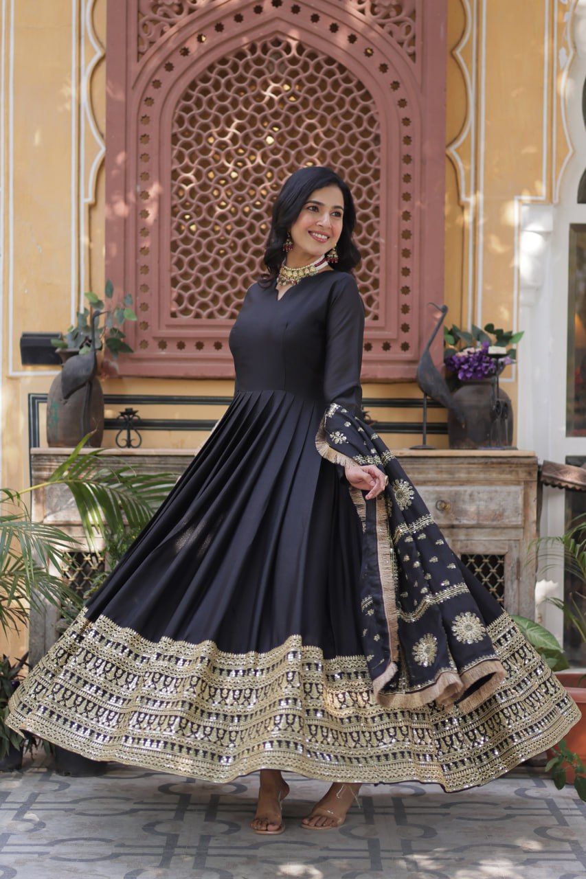 Premium Designer Ready-to-Wear Gown with Dupatta