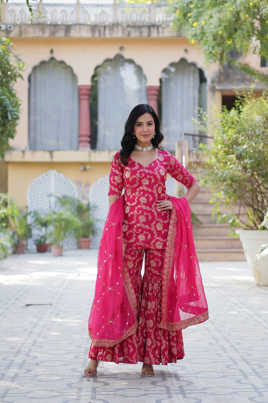 Premium Designer Ready-made Gharara Suit Set