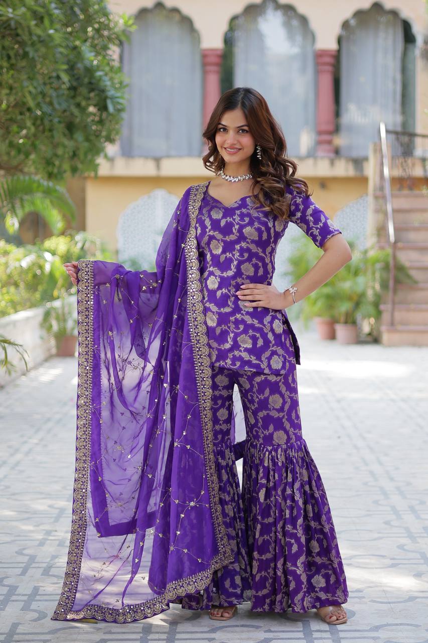 Premium Designer Ready-made Gharara Suit Set