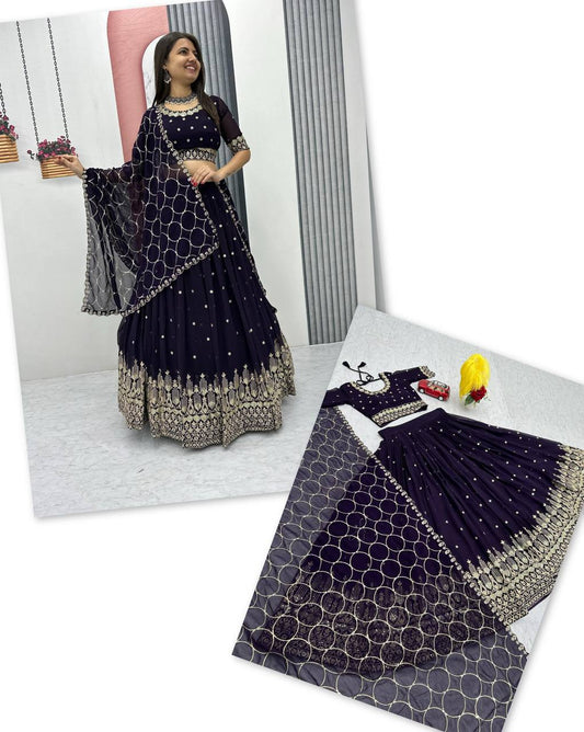 Heavy Embroidery and Sequence Work Festival Lehenga Choli Set